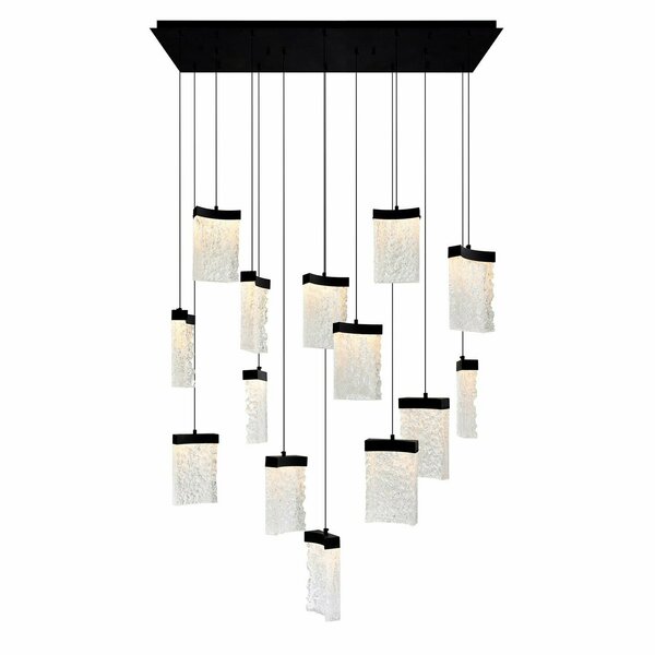 Cwi Lighting Lava Integrated Led Black Chandelier 1587P48-14-101-RC